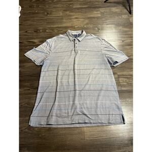 Travis Mathew Gray Striped Polo Shirt
